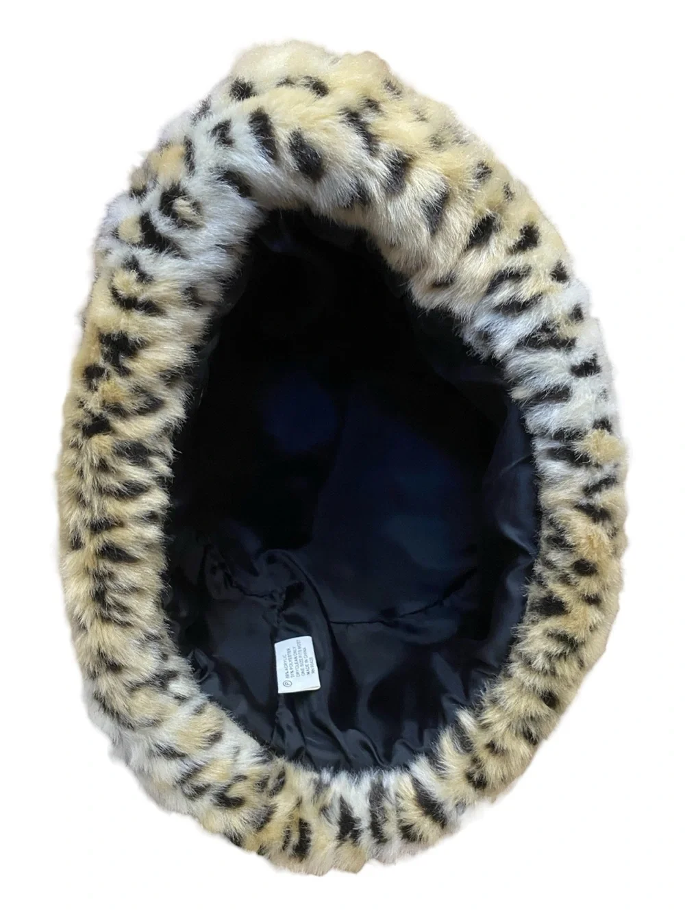 Womens Vintage Y2k Leopard Print Bucket Hat Size M/L Winter